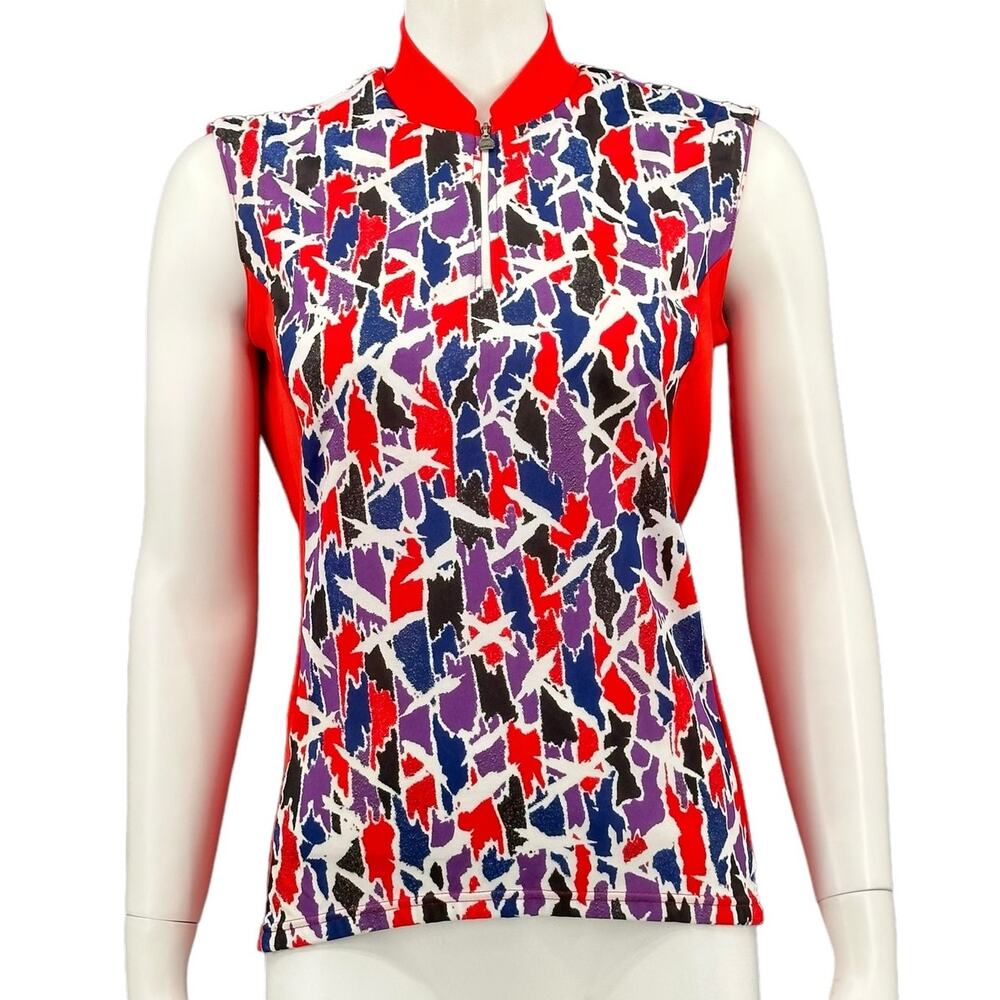 Pearl Izumi Top Womens 10 Red Purple Cycling‎ Jersey 1/4 Zip Outdoors Activewear